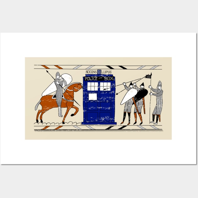 Tardis Bayeux Tapestry Doctor Who Wall Art by freeves